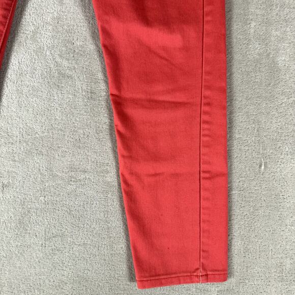 Curve Appeal Pants Women 10 Red Minimalist Jegging Chino Denim Flat Front Skinny - Picture 5 of 10